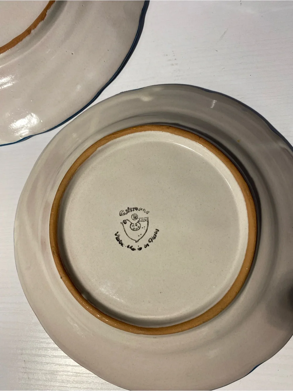 Solimene Vietri Italy Hand Painted Horse Ceramic Place Setting Plate Bowl 3pc⁠